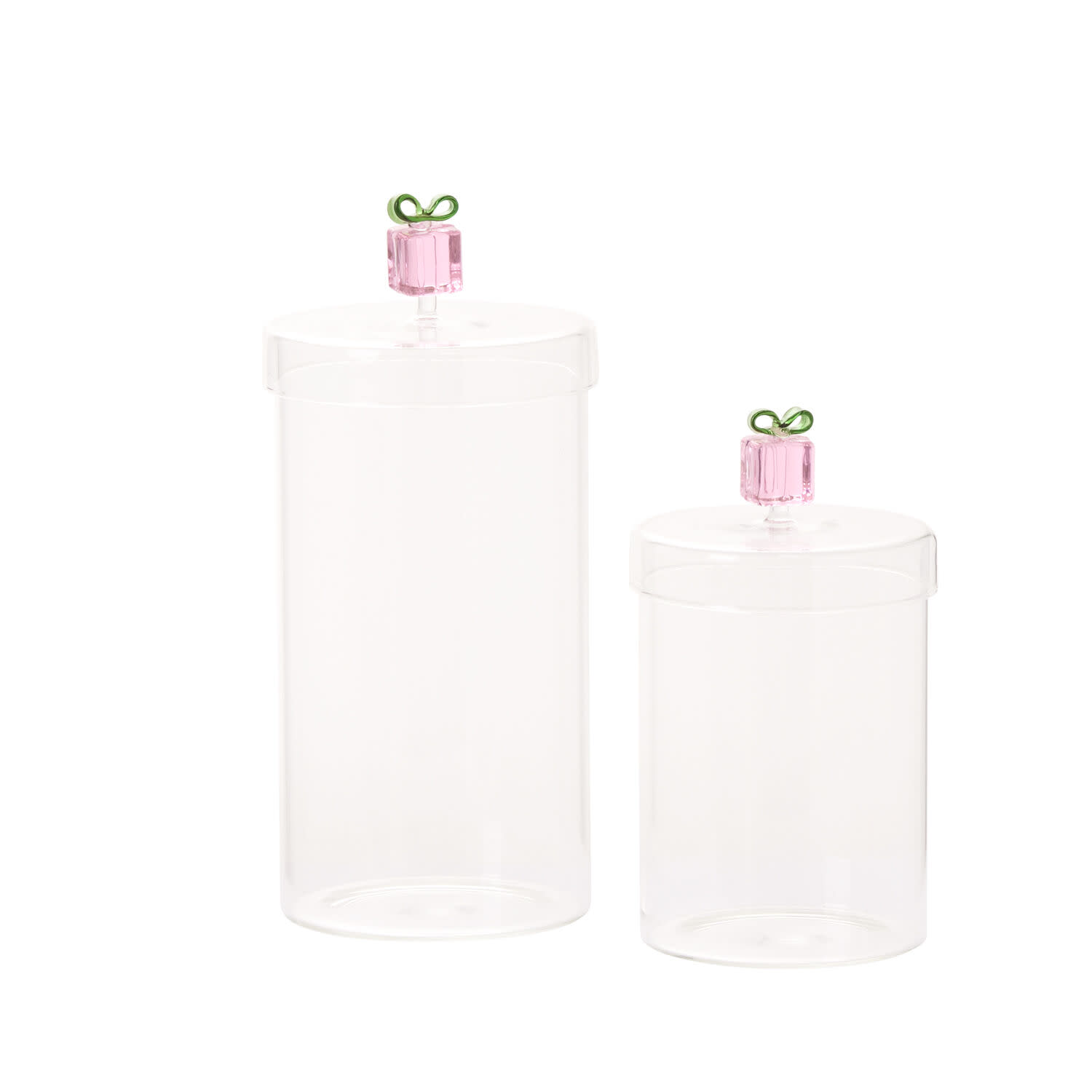 Gifty Glass Canister with Pink Present H6.5″
