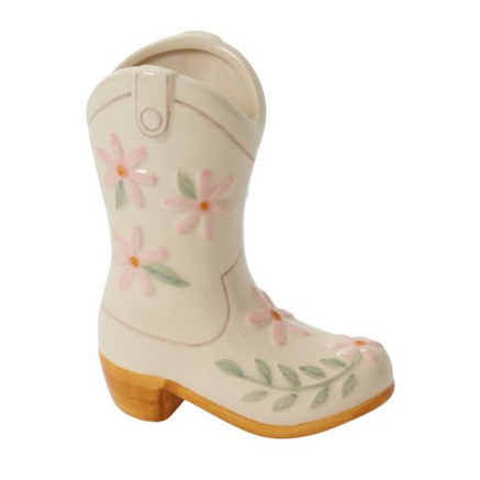 Cowgirl Boot Vase H7.25″