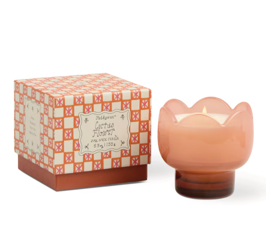 Cactus Flower Tulip Candle in Glass 5.5oz
