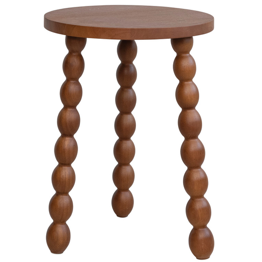 Walnut Finish Rubberwood Table with Turned Legs